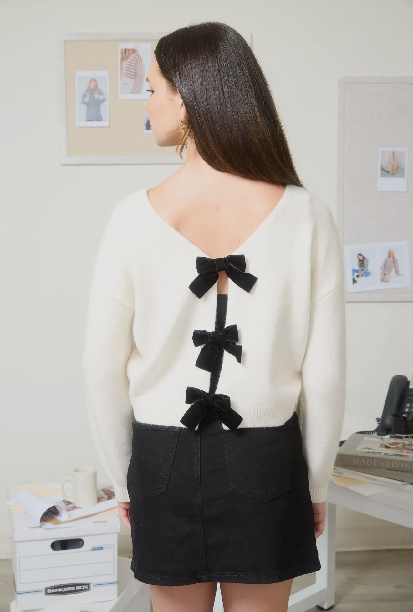 Velvet Bow knit Sweater