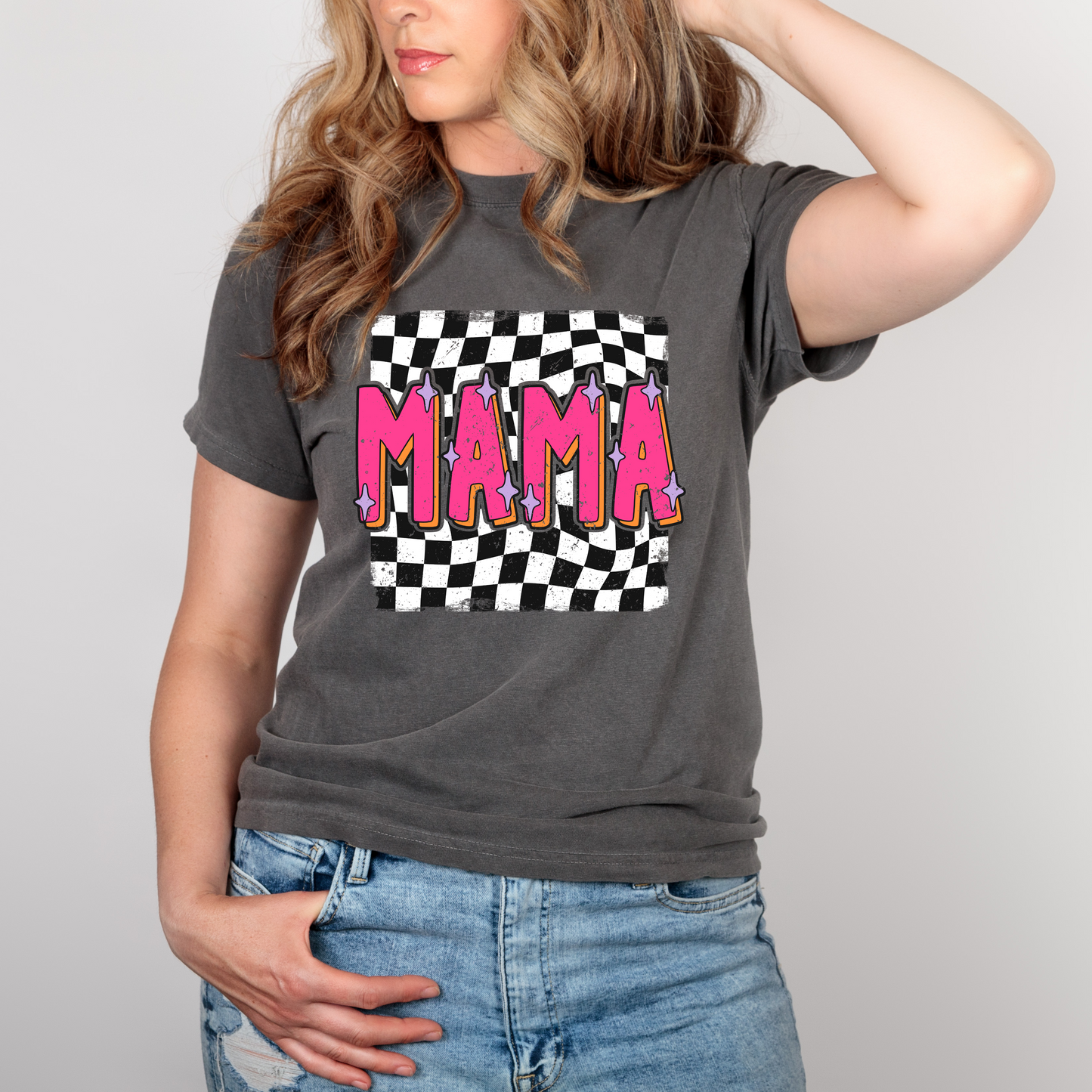 Mama checked T-Shirt
