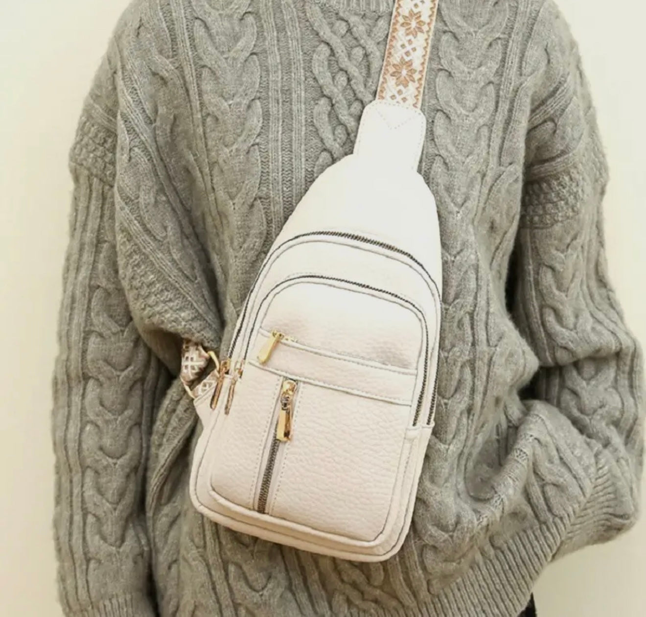 Vegan Leather Crossbody Sling Chest Bag
