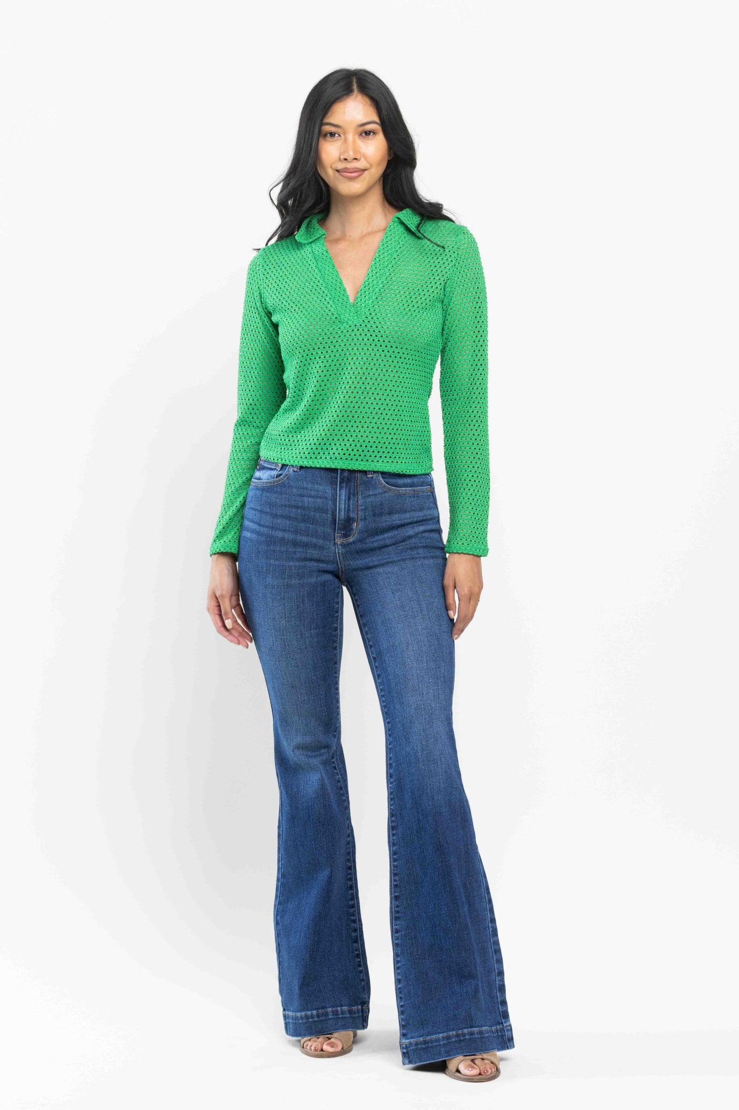 Judy Blue High Waisted Wide Hem Flare