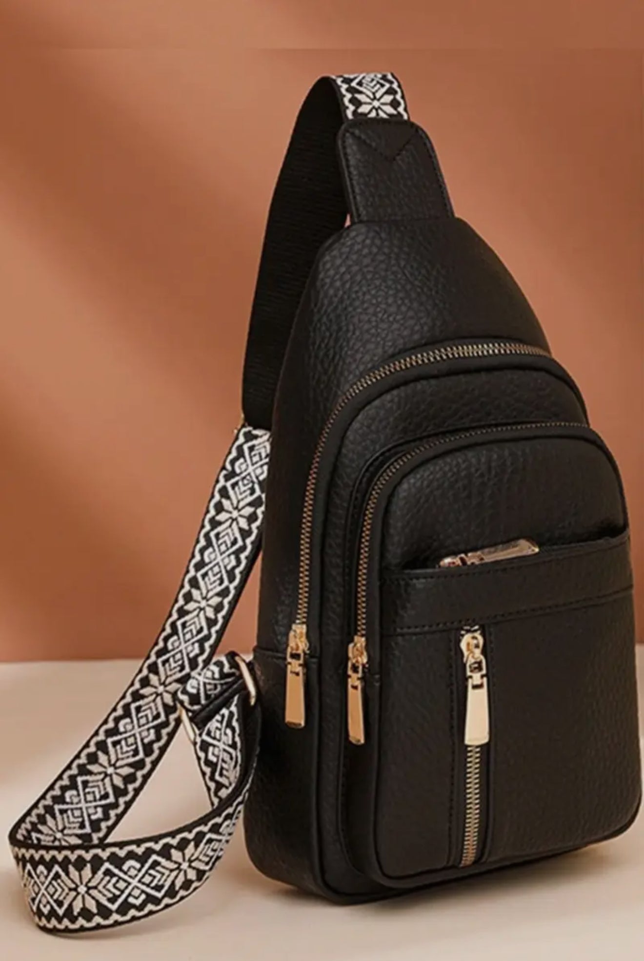 Vegan Leather Crossbody Sling Chest Bag