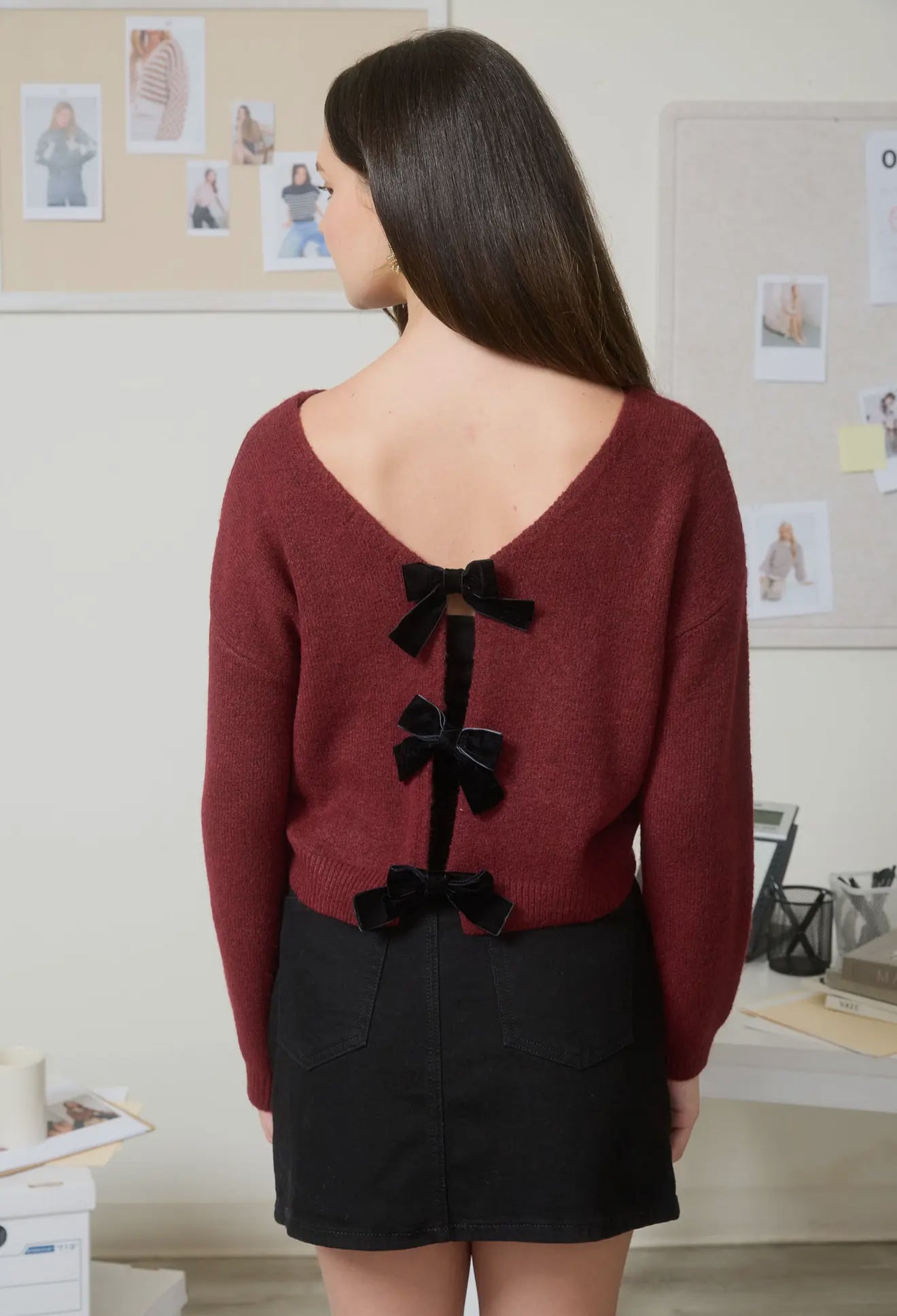Velvet Bow knit Sweater