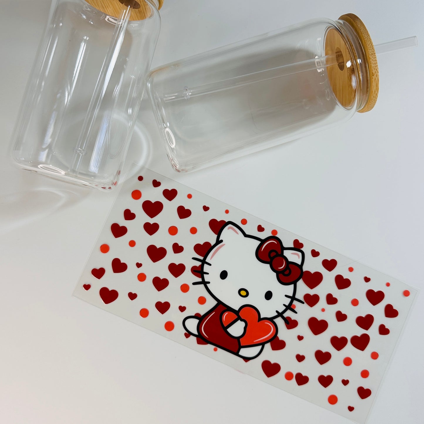 Hello Kitty Hearts UV DTF Transfer