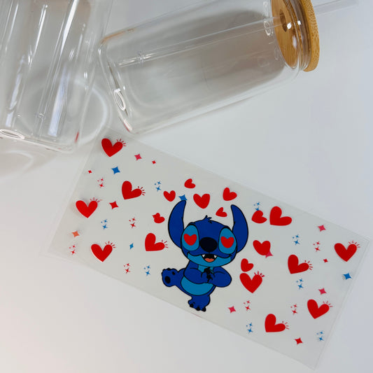 Stitch hearts UV DTF Transfer