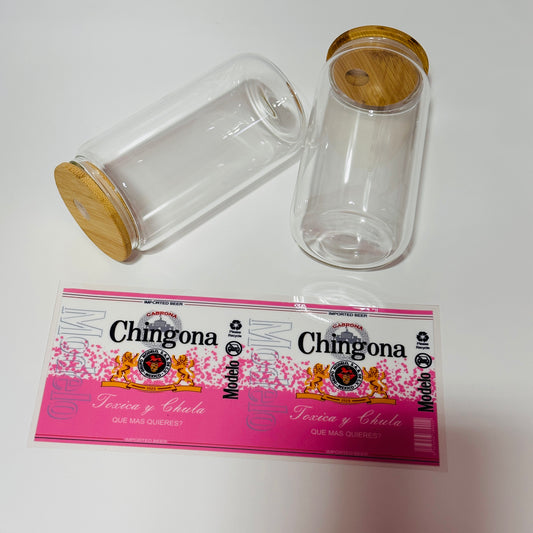 Chingona Modelo UV DTF Transfer