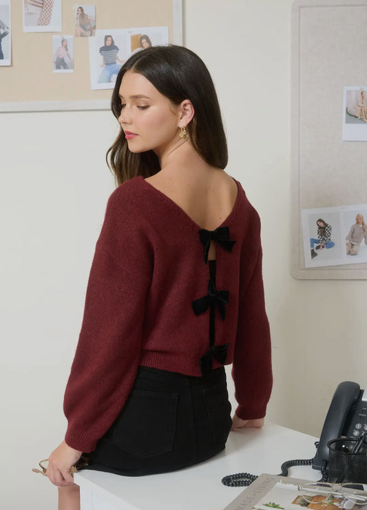 Velvet Bow knit Sweater
